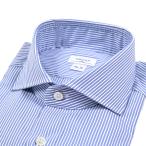 ショッピング初売り ORIAN オリアン / ストレッチコットン ストライプシャツ SLIM FIT ブルー / 25-26AW新作 / セール対象