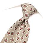 BARBA バルバ  / ネクタイ セッテピエゲ シルク コットン 小紋柄 ベージュ / セール対象