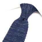 BARBA bar ba/ галстук вязаный галстук cucito a mano рука .. покрой хлопок linen темно-синий / распродажа 
