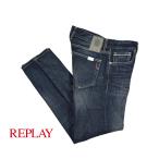 ショッピングセール対象 REPLAY リプレイ / GROVER コットン100%デニム ストレートフィットジーンズ MA972 ネイビー / セール対象