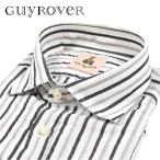 GUY ROVER ギローバー / ドレスシャツ ワイドカラー 長袖 コットン リネン ストライプ ホワイト グレー / 26SS新作 / セール対象