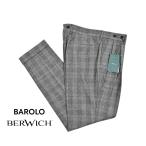 ショッピングセール対象 BERWICH ベルウィッチ / BARBER LONG ヴァージンウール100% ツータックスラックス グレー / セール対象