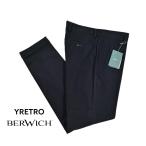 BERWICH ベルウィッチ / YRETRO スラックス ノータック ストレッチ パンツ コットン ネイビー / セール対象