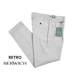 BERWICH bell wichi/ RETRO стрейч хлопок one tuck фланель брюки светло-серый / распродажа объект 