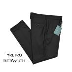 BERWICH ベルウィッチ / YRETRO スラックス ノータック パンツ ヴァージンウール100% ブラック / セール対象
