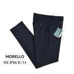 ショッピングセール対象 BERWICH ベルウィッチ / MORELLO スラックス ノータック パンツ コットン ストレッチ ネイビー / セール対象