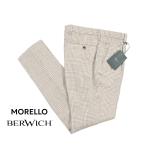 BERWICH bell wichi/ MORELLO 1P лен слаксы one tuck брюки linen100% Glenn проверка бежевый / распродажа 