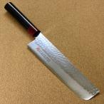 関の刃物 菜切り包丁 18cm (180mm) 伊勢屋 V金10号 鍛錬 33層 ダマスカス 鎚目 黒パッカー 家庭用 野菜切 両刃包丁 大根かつらむき 日本製