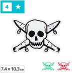 スケボー スケートボード FOURSTAR フォースター STICKER ステッカー PIRATE 3色 7.4cm x 10.3cm NO4