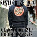 ショッピング閉店 閉店セール！SANTA CRUZ/サンタクルズ CLASSIC DOT ZIP HOODED SWEATS BLACK 長袖 フード付き ジップパーカー