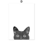 アートポスター アートフレーム おしゃれ 絵画 猫 ネコ 猫 ネコ  デザインNO-D A4 A3 A2【追加注文なしで、直ぐ飾れる額付】
