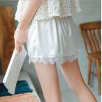 Yahoo! Yahoo!ショッピング(ヤフー ショッピング)レディース ペチコート ペチパンツ インナー 裾レース サテン調 全2色 フリーサイズ