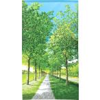 のれん工房 のれん 風景 おしゃれ 間仕切り カーテン 85cm幅 150cm丈 新緑並木道 95396