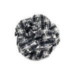  прекрасный товар CHANEL Chanel букетик черепаха задний цветок твид черный серый белый 