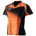 MIZUNO ミズノ ドライサイエンスゲームシャツ ラケットスポーツ レディース ブラック×オレンジクラウンフィッシュ テニス バトミントン 62JA7211 95