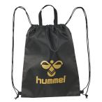 あすつく hummel ヒュンメル ジムサック ブラック×ゴールド スポーツ サッカー ナップザック