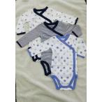  детский комбинезон длинный рукав хлопок 100% передний открытие нижнее белье 3 шт. комплект новорожденный мужчина девочка baby младенец почтовая доставка бесплатная доставка голубой 