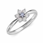 指輪 Flower フラワー タンザナイト 天然ダイヤモンド 12月誕生石 白金（プラチナ）900