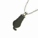 k10イエローゴールドネコシルエット猫ネックレスジュエリーシンプル小サイズ