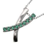 エメラルドペンダントネックレス十字...