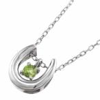 ペリドットペンダントネックレス馬蹄形一粒石ホワイトゴールドk188月誕生石