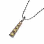 シトリンチェーンペンダント5石11月誕生石10kホワイトゴールド