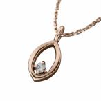 アクアマリンネックレスジュエリーピンクゴールドk183月誕生石一粒石