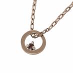 ガーネットペンダントネックレス丸形一粒石1月誕生石18金ピンクゴールド小サイズ