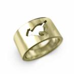 指輪猫地金k18イエローゴールド猫の型抜き