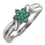 エメラルドリングフラワープラチナ9005月の誕生石