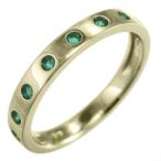 エメラルド指輪10kイエローゴールド5月誕生石9ピース