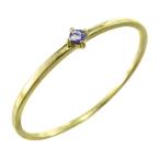 タンザナイト指輪細い指輪一粒K1012月の誕生石幅約1mmリング極細