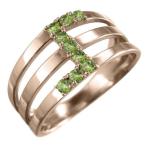 ペリドット指輪8月誕生石10kピンクゴールド3連