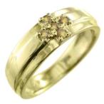 指輪 5ストーン クロス デザイン (黄水晶)シトリン 11月誕生石 18kイエローゴールド
