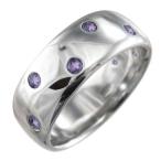 アメジスト甲丸リングワイドリング2...