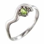 ペリドット指輪金運象徴ヘビ1粒石ホワイトゴールドk188月誕生石
