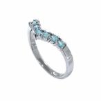 ブルートパーズリング11月の誕生石ホワイトゴールドk18