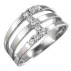 Pt900三連リング天然ダイヤ