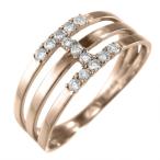 k10ピンクゴールド三連リングダイ...