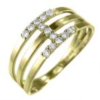 k18イエローゴールド三連リング天...