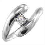 指輪1粒石蛇スネーク天然ダイヤk18ホワイトゴールド