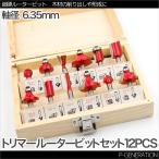 トリマールーター ビットセット 超硬 12pcs 軸径6.35mm 工具 電動工具 ドリル 研磨 面取り