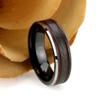  черный × красный 2 линия нержавеющая сталь кольцо мужской женский кольцо простой модный шт .. дизайн 