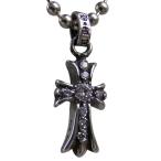 CHROME HEARTS DOUBLE SIDE CH CROSS BABY FAT CHARM PAVE DIAMOND　クロムハーツ　ベイビーファット　wパヴェダイヤ　 シルバー