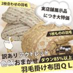 羽毛布団 訳あり クイーンロング 210×210cm 詰め物 ダウン85%以上 選べる2タイプ 展示品処分