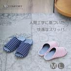 スリッパ ルームシューズ 室内 冬 暖かい おしゃれ メンズ 3DコンフォートスリッパニットボーダーパイルML