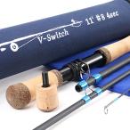 M MAXIMUMCATCH Maxcatch 両手スイッチロッド フライロッド カーボン4ピースロッド (11ft 4wt)