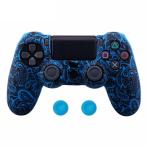 ZOMTOP PS4 プレイステーション4 対応用 コントローラー 塗られたパターンシリコン カバー スキ ン ケース 交換用ハンドル帽 2