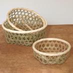 松野屋 日本製 真竹六ッ目かご 3個セット かご バスケット カゴ インテリア 収納 おしゃれ 竹 入れ子 竹細工