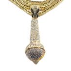 金メッキ【HIP HOPを象徴するモチーフ★ロングタイプ】Microphone ネックレス【ゴールド/76cm】新品 メンズ レディース 男女兼用 アクセ GOLD マイクロフォン MC